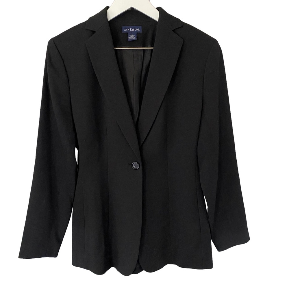 Ann Taylor 100% Wool One Button Front Career Blazer Women’s Size 2